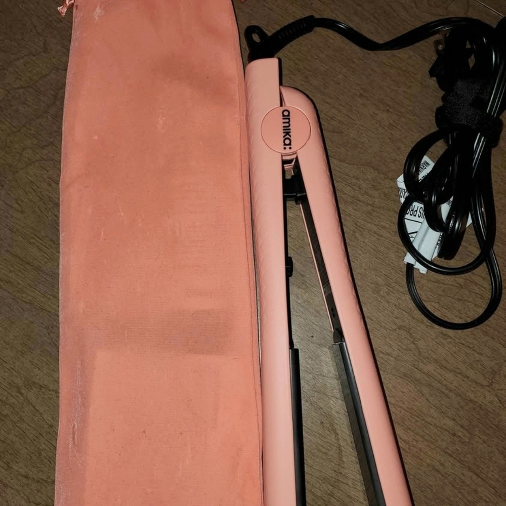 Pink Amika Hair Straightener with Pouch